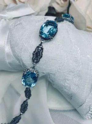 B70, Edwardian Bracelet, Oval Gemstone, Vintage Style Jewelry #B70