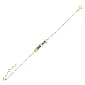 Baguette Rainbow Bar Bracelet