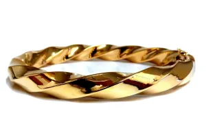 Bangle bracelet Candy Cane twist 14 karat 8.5 mm Italy