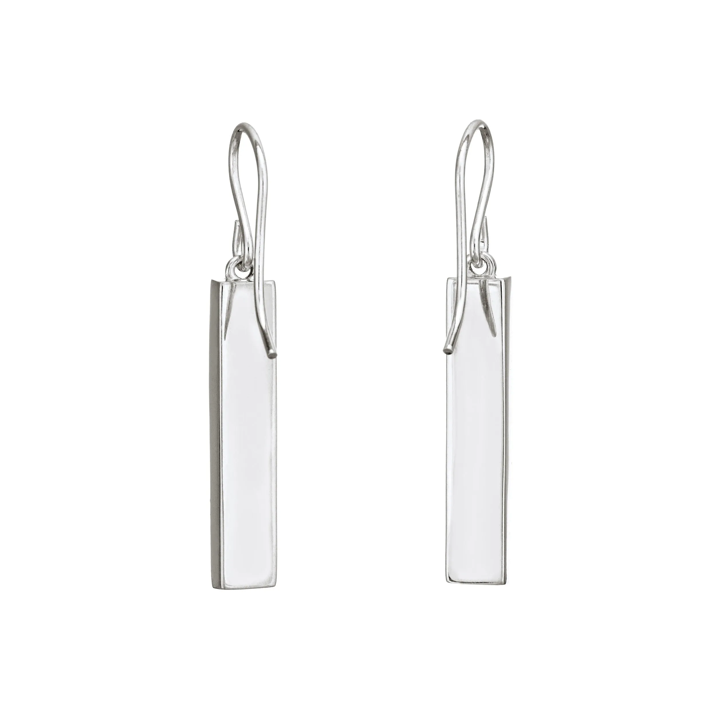 Bar Cremation Dangle Earrings in Sterling Silver