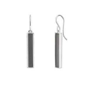 Bar Cremation Dangle Earrings in Sterling Silver