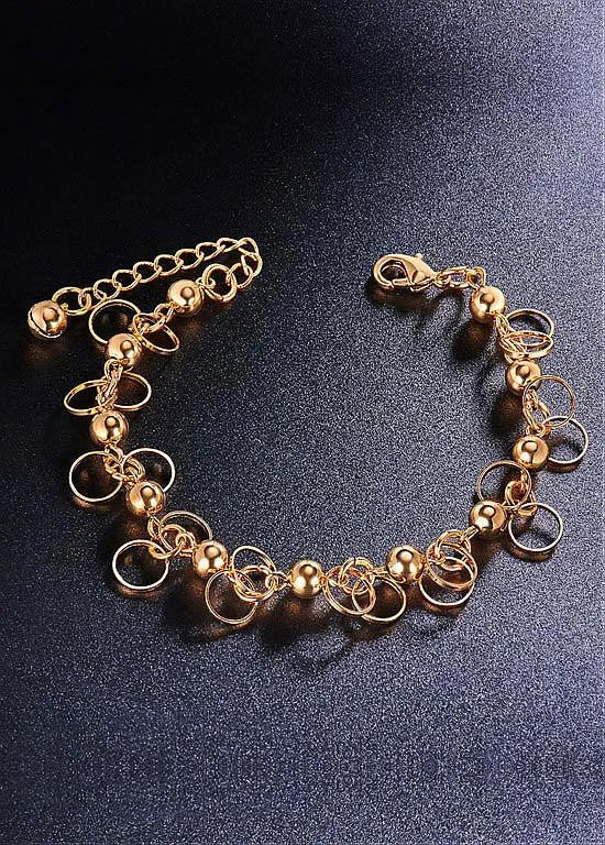 Beads and Circles Alloy Bracelet