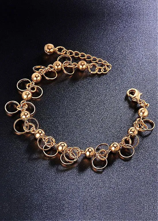 Beads and Circles Alloy Bracelet