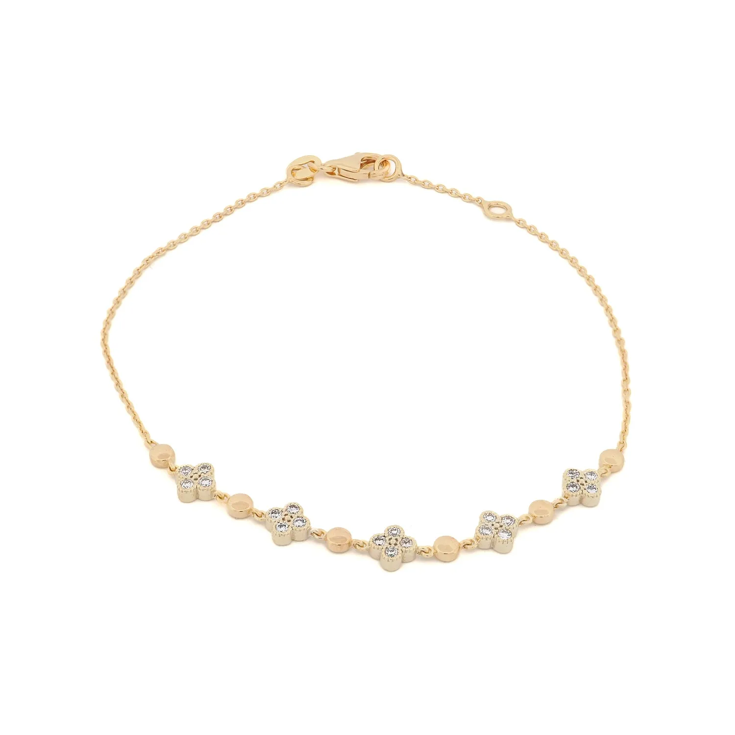 Blossoming Love Diamond Solid Gold Bracelet