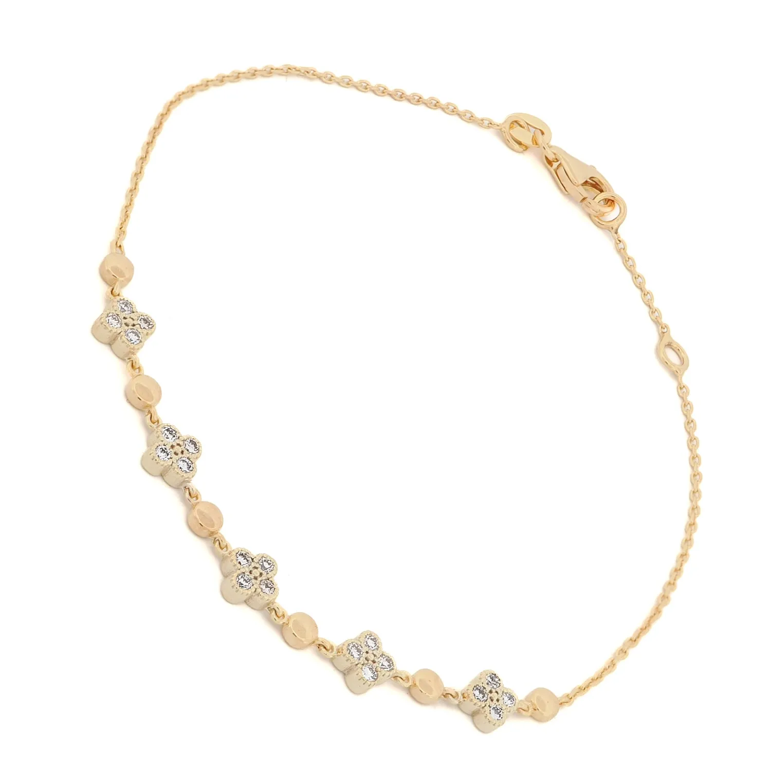 Blossoming Love Diamond Solid Gold Bracelet