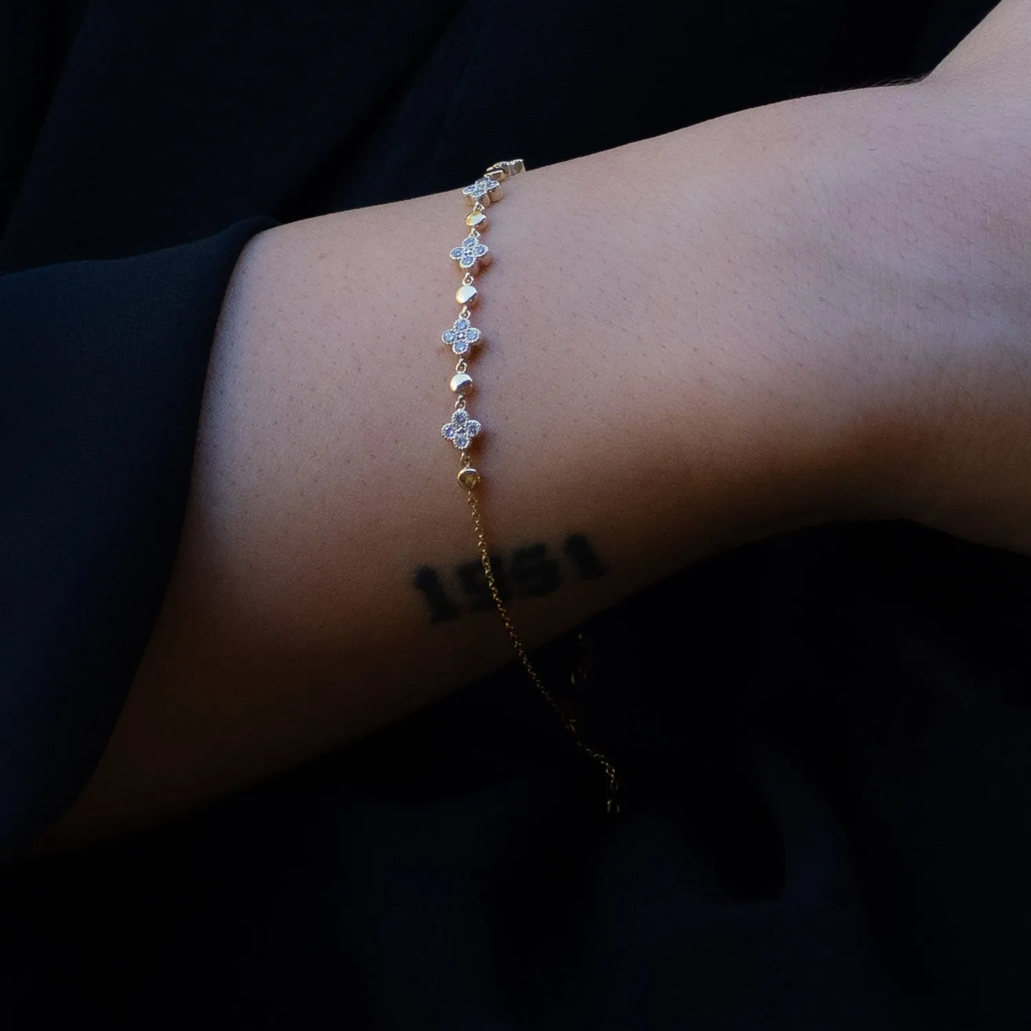 Blossoming Love Diamond Solid Gold Bracelet