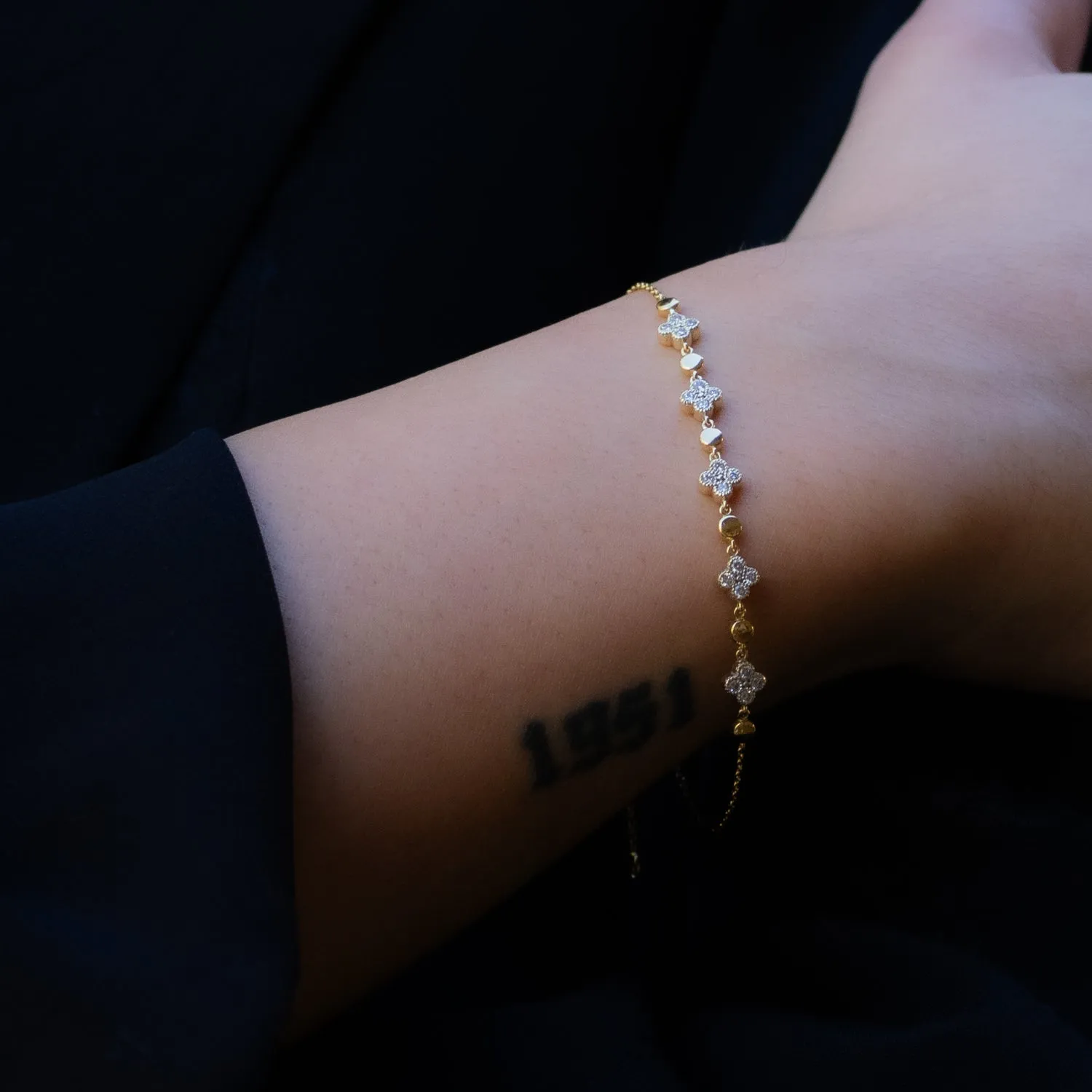 Blossoming Love Diamond Solid Gold Bracelet
