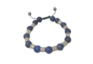 BLUE SODALITE BEADED PULL BRACELET