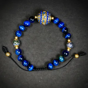 Blue Tiger Eye with Dragon Vein Stone Divider Radiance Bracelet