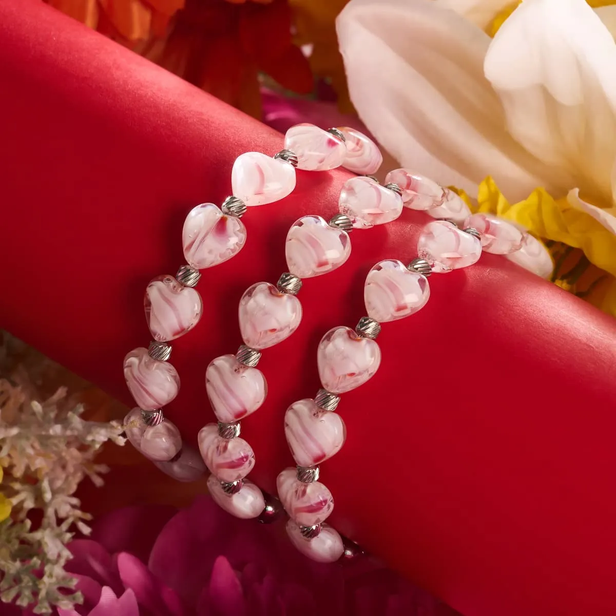 Blushing Breeze | Crystal Heart Bracelet
