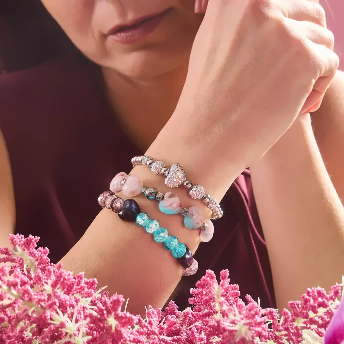 Blushing Breeze | Crystal Heart Bracelet