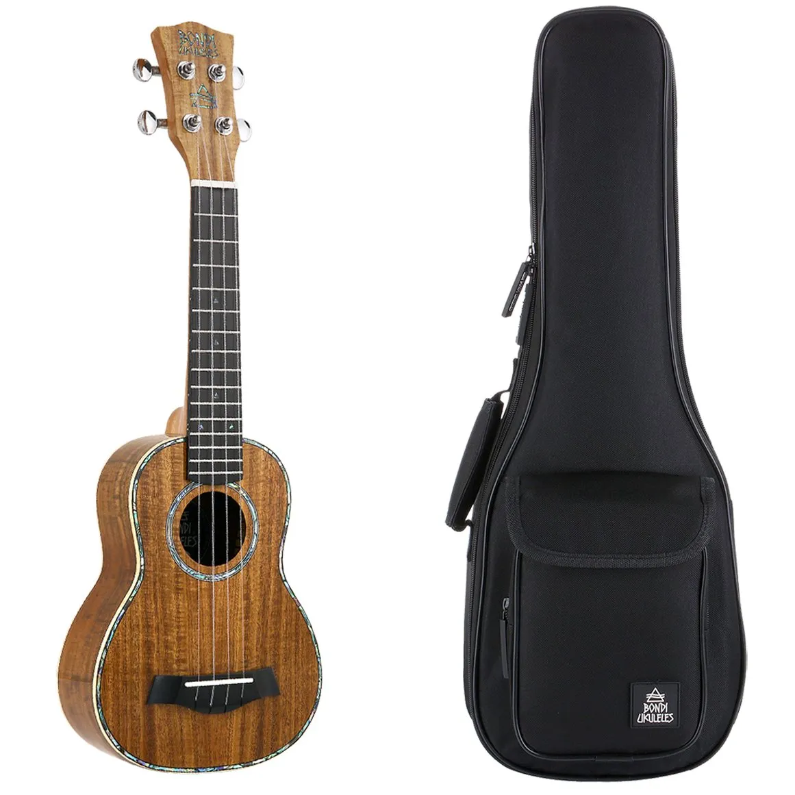 Bondi Ripple Koa Soprano Ukulele - Left Handed