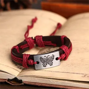 Butterfly Leather Cuff Bracelet