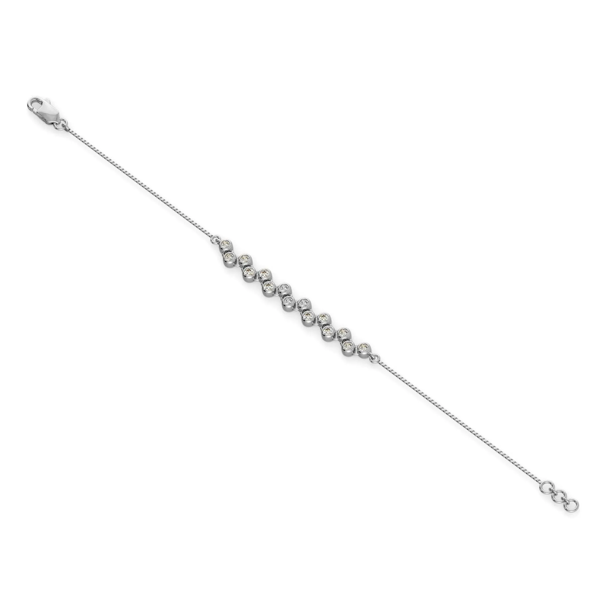 Chain Link Bracelet Stardust 14k Solid White Gold Handmade, Chain Bracelet, Link Bracelet, Gold Bracelet, Diamond Bracelet