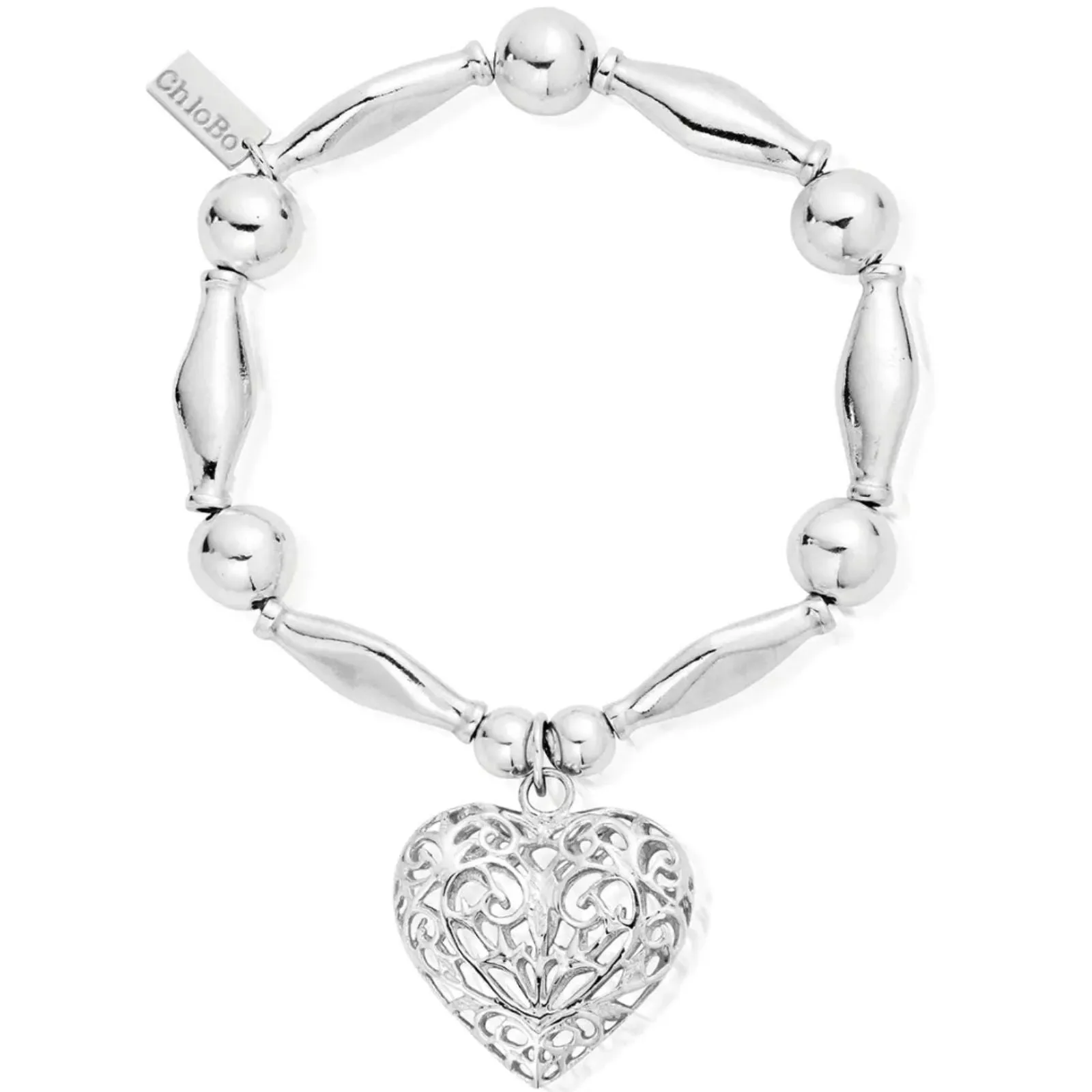 ChloBo Chunky Filigree Heart Bracelet