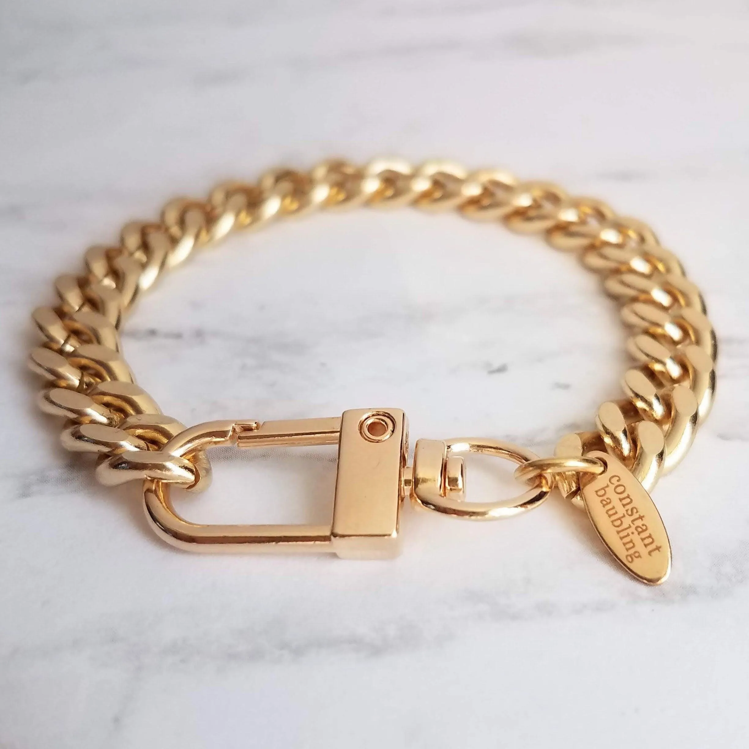 Chunky Gold Chain Bracelet, heavy chain bracelet, heavy gold bracelet, thick chain bracelet, curb chain bracelet gold curb chain Miami Cuban