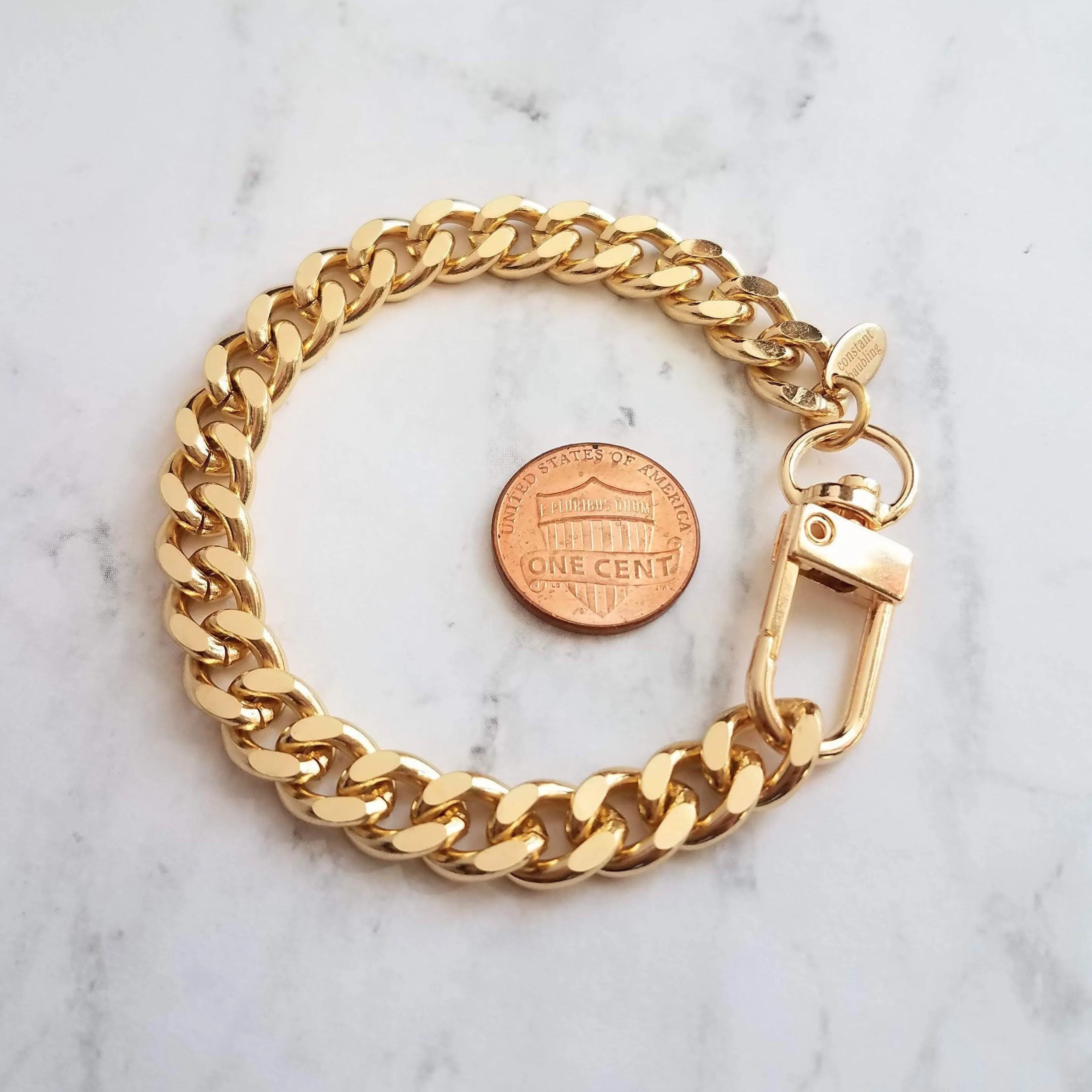 Chunky Gold Chain Bracelet, heavy chain bracelet, heavy gold bracelet, thick chain bracelet, curb chain bracelet gold curb chain Miami Cuban