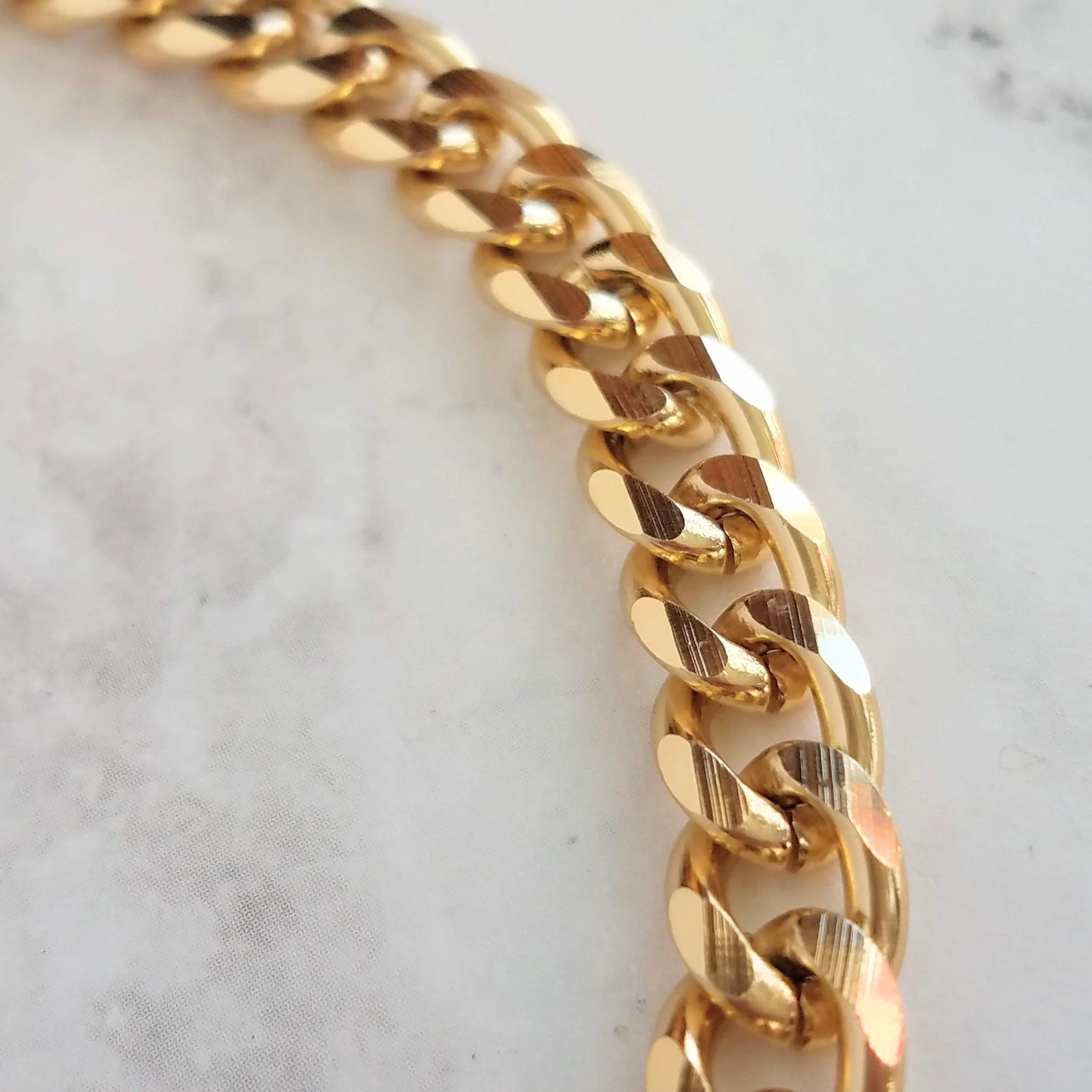 Chunky Gold Chain Bracelet, heavy chain bracelet, heavy gold bracelet, thick chain bracelet, curb chain bracelet gold curb chain Miami Cuban