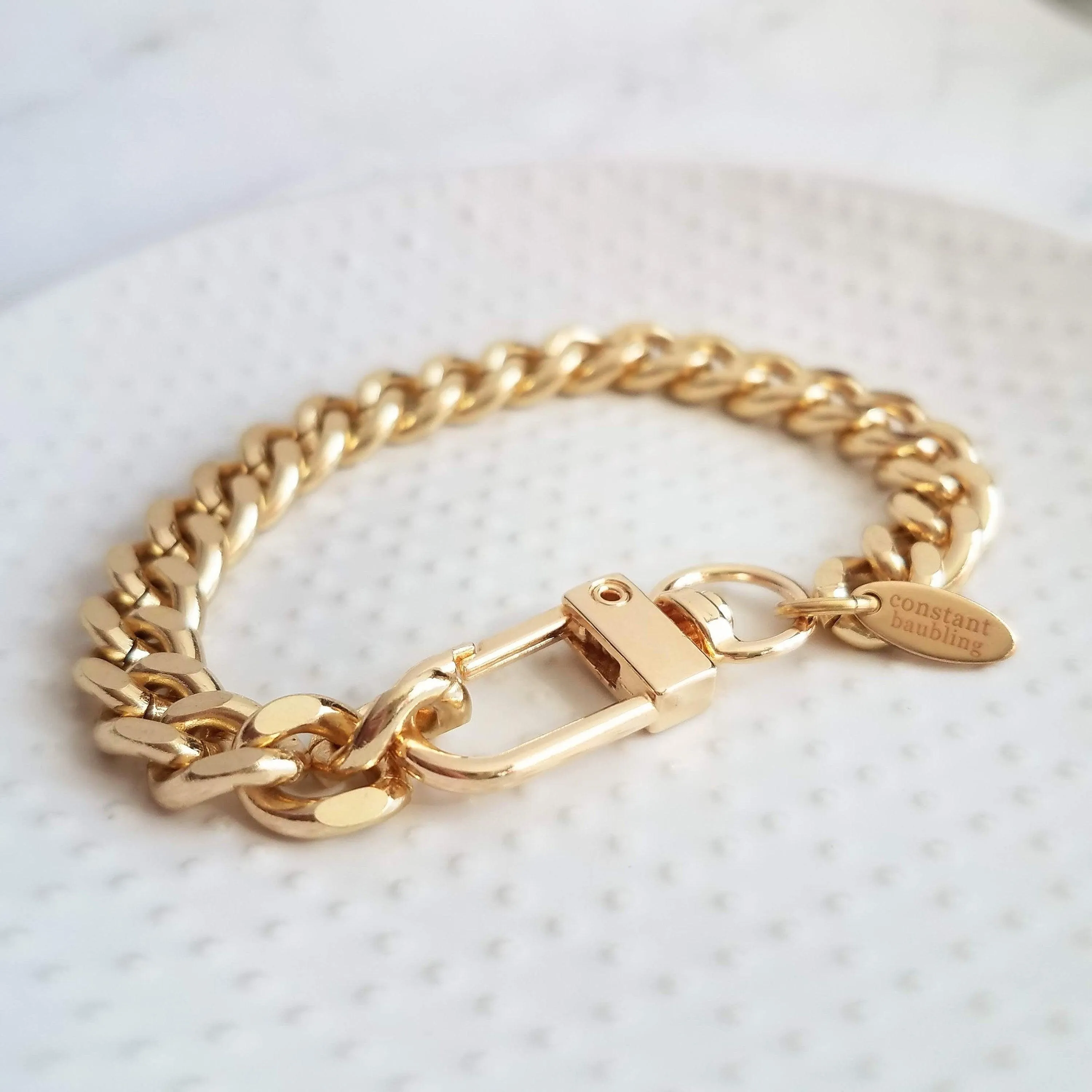 Chunky Gold Chain Bracelet, heavy chain bracelet, heavy gold bracelet, thick chain bracelet, curb chain bracelet gold curb chain Miami Cuban