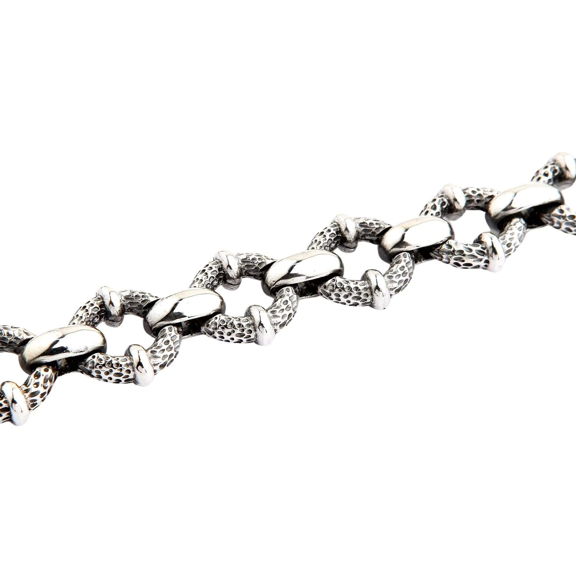 Crazy Skull 925 Sterling Silver Biker Bracelet