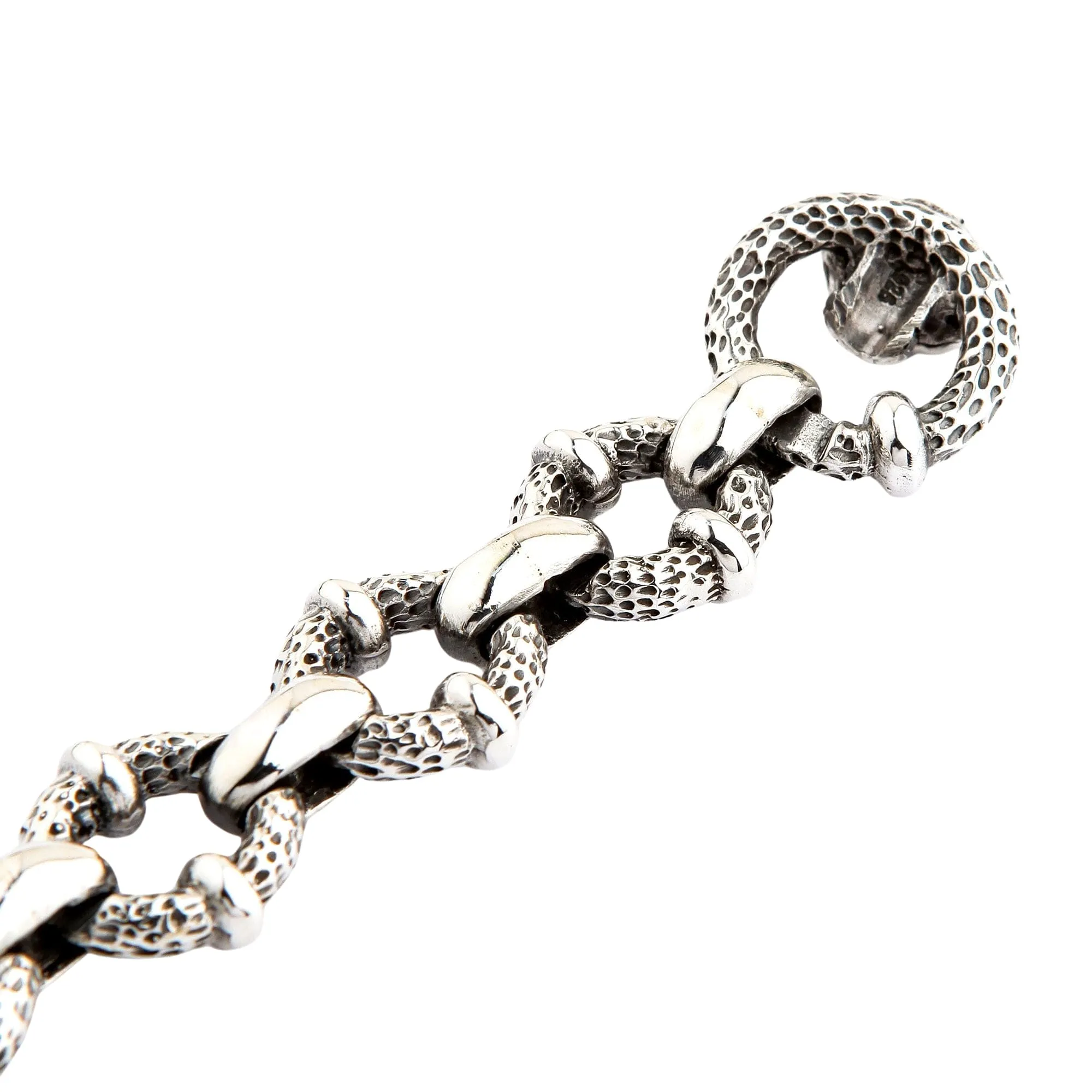 Crazy Skull 925 Sterling Silver Biker Bracelet