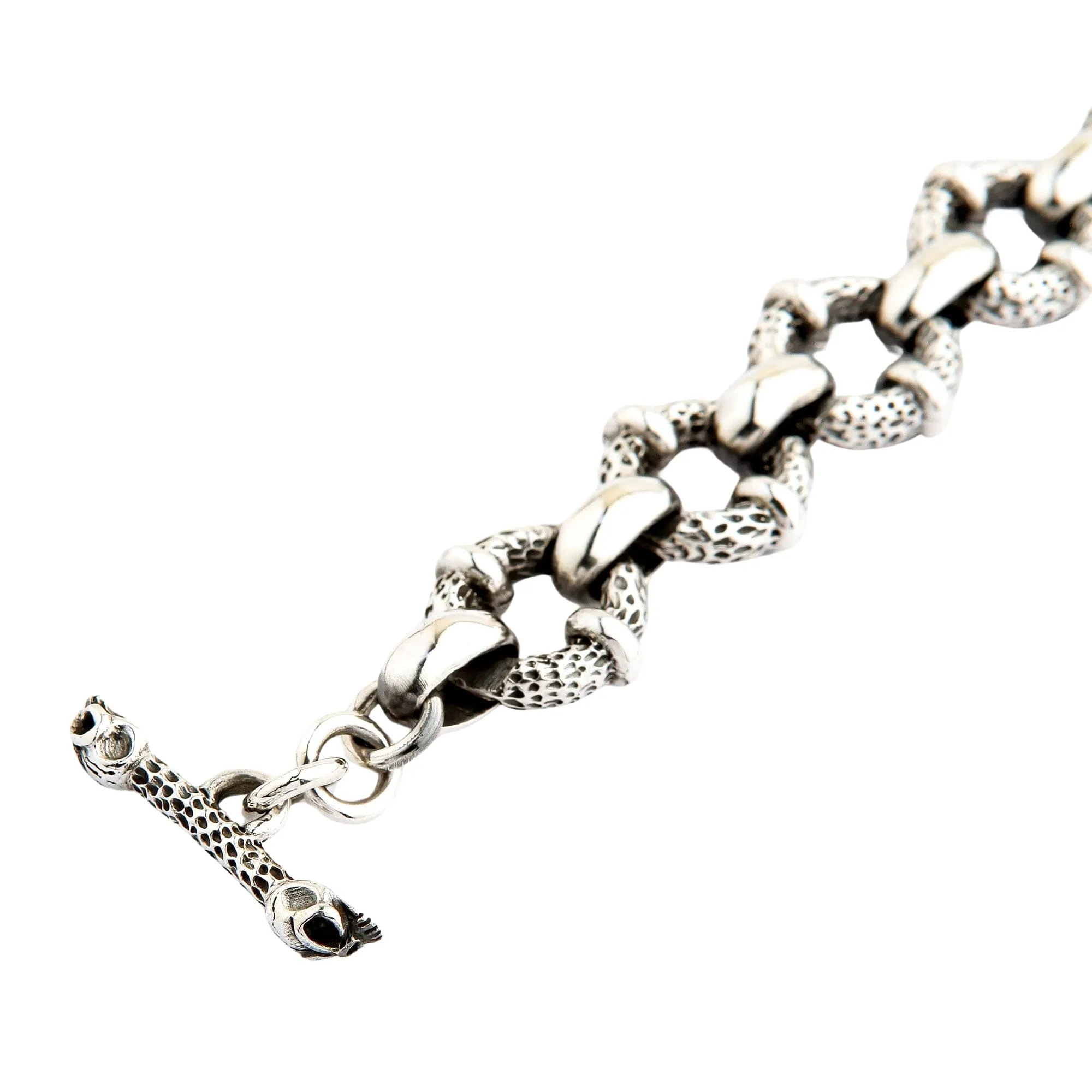 Crazy Skull 925 Sterling Silver Biker Bracelet
