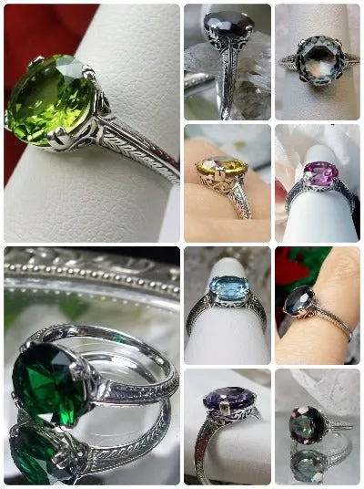 D12, Button Ring, Natural Gems, Art Deco 1930's Style Jewelry, Design#D12
