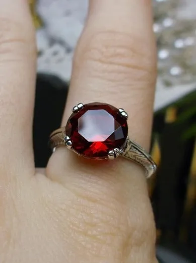 D12, Button Ring, Natural or Simulated Gems, Art Deco 1930's Style Jewelry, Design#D12