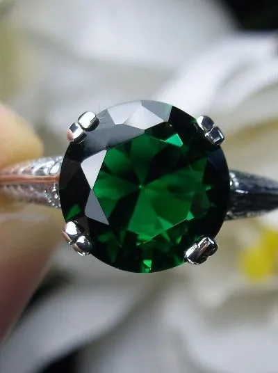 D12, Button Ring, Natural or Simulated Gems, Art Deco 1930's Style Jewelry, Design#D12