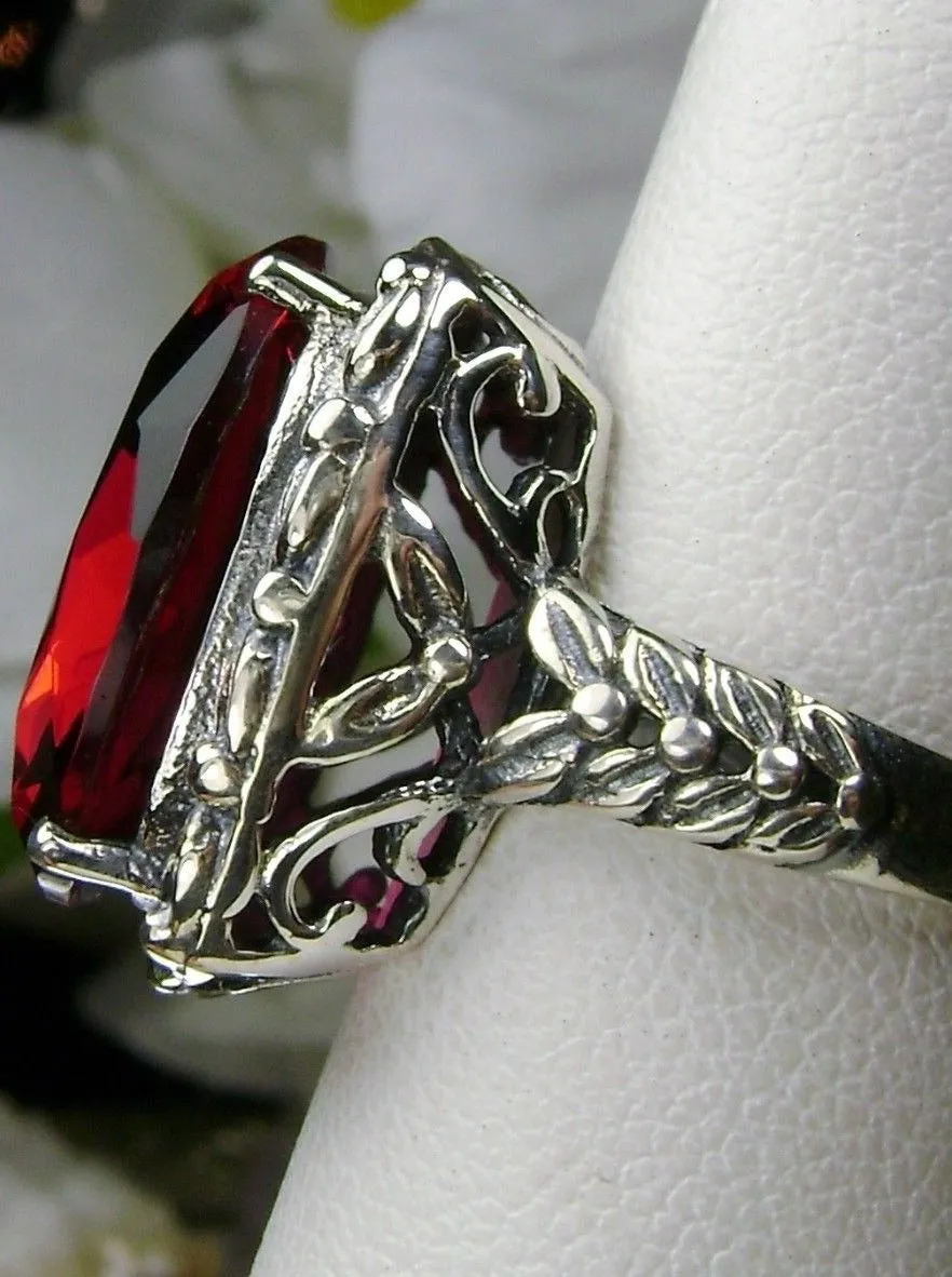 D120, Leaf Accent Ring, Oval Cut Gem, Vintage Style Jewelry, Design#D120