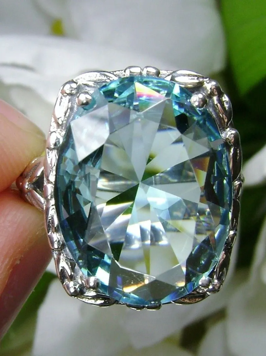 D120, Leaf Accent Ring, Oval Cut Gem, Vintage Style Jewelry, Design#D120
