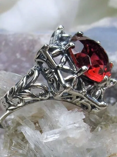 D121 Star Ring, Round Gemstone, Gothic Jewelry Design#D121