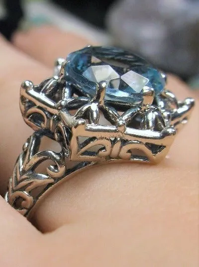 D121 Star Ring, Round Gemstone, Gothic Jewelry Design#D121