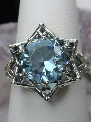 D121 Star Ring, Round Gemstone, Gothic Jewelry Design#D121