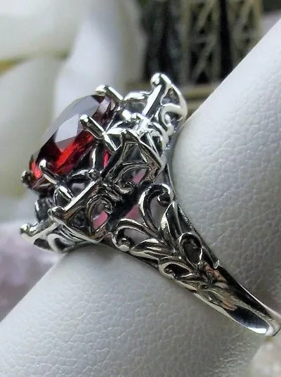 D121 Star Ring, Round Gemstone, Gothic Jewelry Design#D121