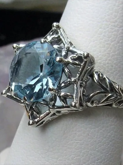 D121 Star Ring, Round Gemstone, Gothic Jewelry Design#D121