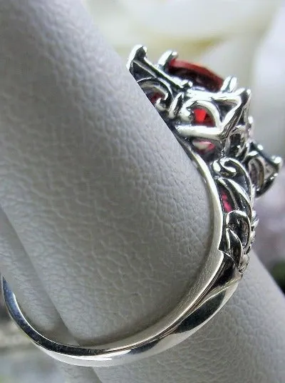 D121 Star Ring, Round Gemstone, Gothic Jewelry Design#D121