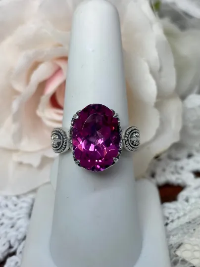 D133, Gothic Ring, Natural, Simulated or CZ Gemstones, Dragon Filigree, Vintage Jewelry Design#D133