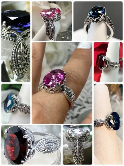 D133, Gothic Ring, Natural, Simulated or CZ Gemstones, Dragon Filigree, Vintage Jewelry Design#D133