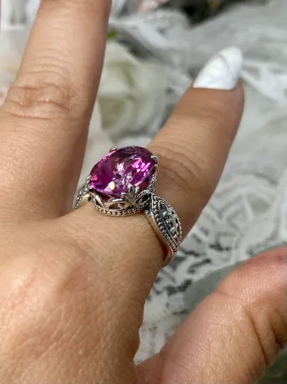 D133, Gothic Ring, Natural, Simulated or CZ Gemstones, Dragon Filigree, Vintage Jewelry Design#D133