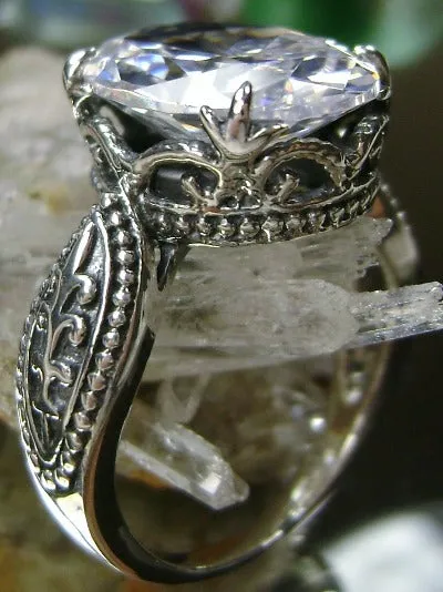 D133, Gothic Ring, Natural, Simulated or CZ Gemstones, Dragon Filigree, Vintage Jewelry Design#D133