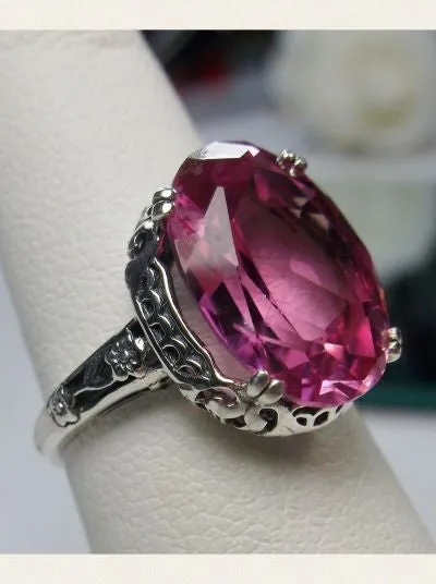 D70, Edward Ring, Simulated or Natural Gemstone, Sterling Silver Edwardian Jewelry Design#D70