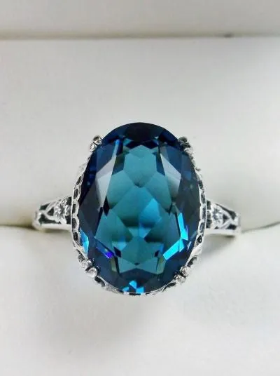D70, Edward Ring, Simulated or Natural Gemstone, Sterling Silver Edwardian Jewelry Design#D70
