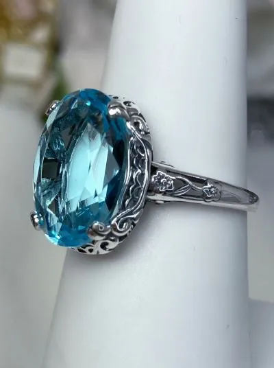 D70, Edward Ring, Simulated or Natural Gemstone, Sterling Silver Edwardian Jewelry Design#D70