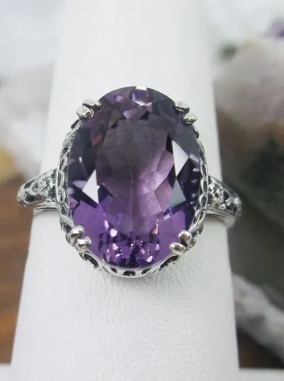 D70, Edward Ring, Simulated or Natural Gemstone, Sterling Silver Edwardian Jewelry Design#D70