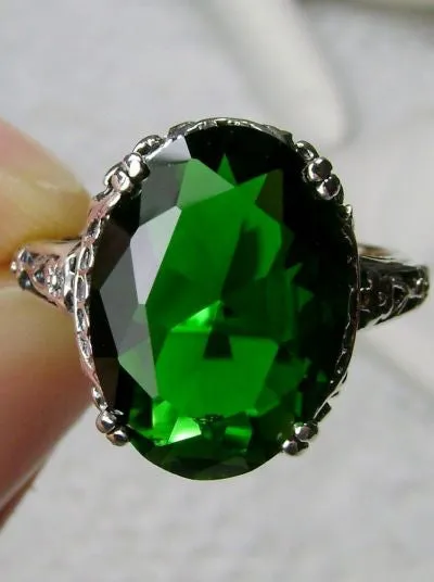 D70, Edward Ring, Simulated or Natural Gemstone, Sterling Silver Edwardian Jewelry Design#D70