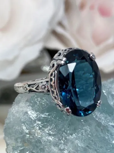 D70, Edward Ring, Simulated or Natural Gemstone, Sterling Silver Edwardian Jewelry Design#D70