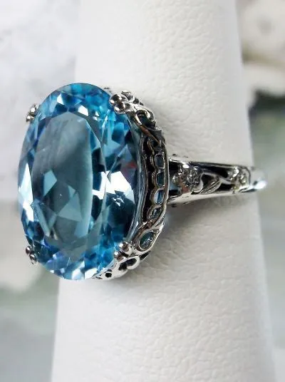 D70, Edward Ring, Simulated or Natural Gemstone, Sterling Silver Edwardian Jewelry Design#D70