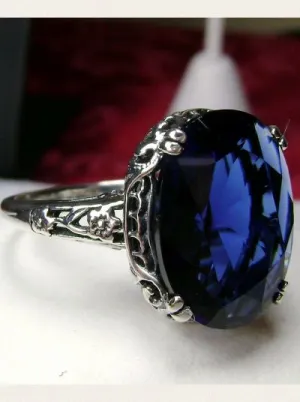 D70, Edward Ring, Simulated or Natural Gemstone, Sterling Silver Edwardian Jewelry Design#D70