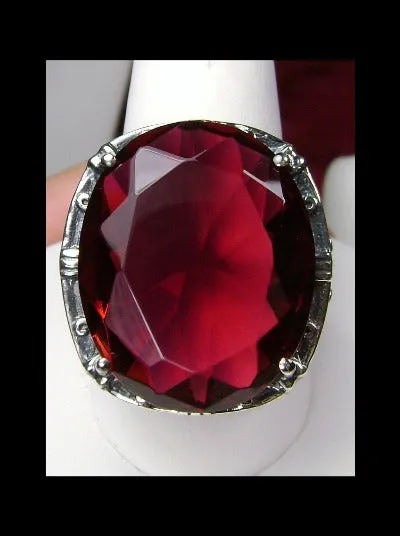 D76, Oval Beast Ring, Simulated or CZ Gem, 24ct Oval Cut Gem, Victorian Jewelry, Design#D76